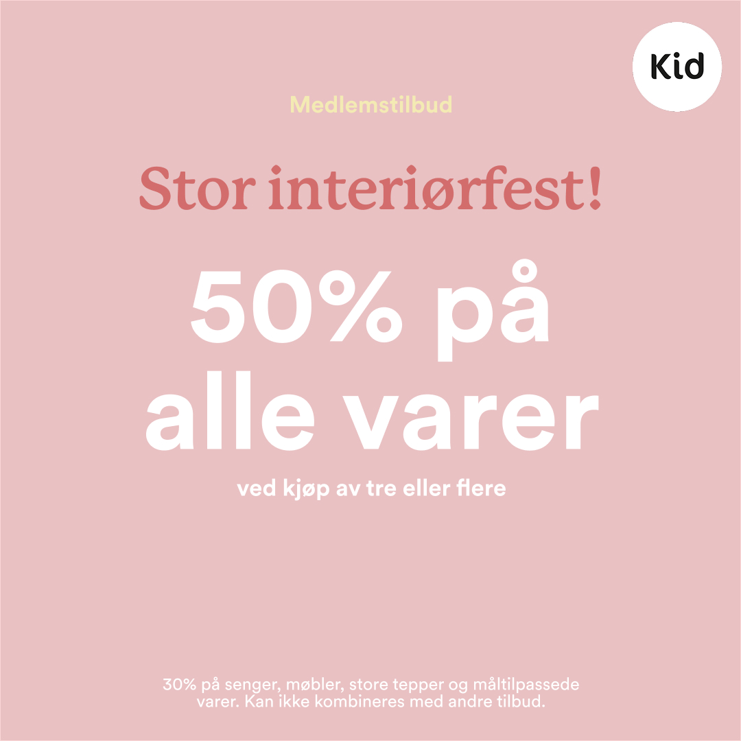 50 % på alle varer Kid interiør