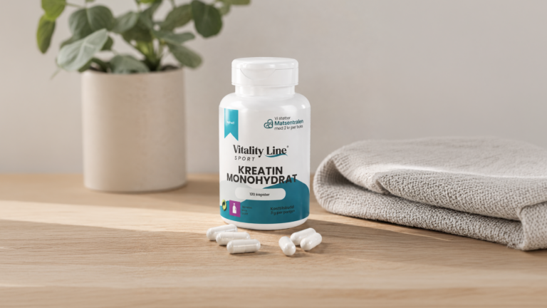 Kun 149 kr for kreatin kapsler fra Vitality Line Kinsarvik Naturkost