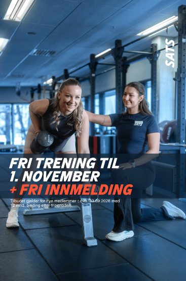 Gratis trening til 1.november + fri innmelding! Sats