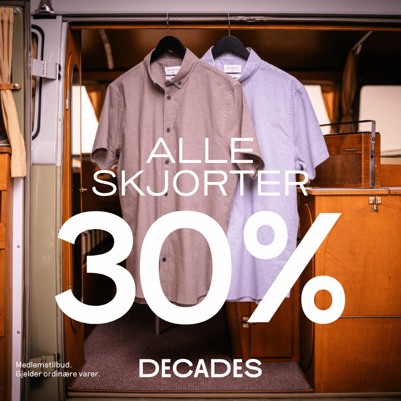 30% på alle skjorter Decades